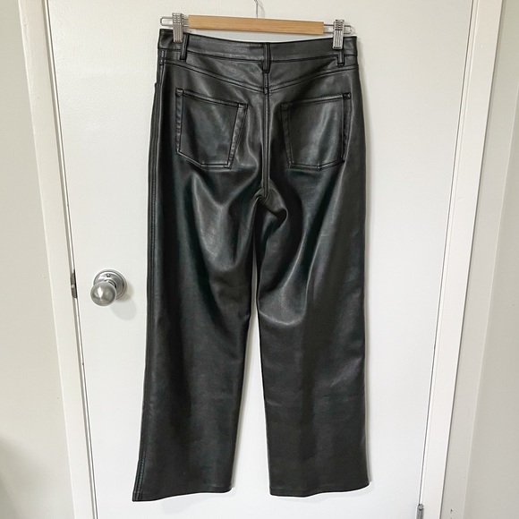 Aritzia Wilfred Free Valerie Straight Leg Vegan Leather Pants Black size 0 - Picture 9 of 16